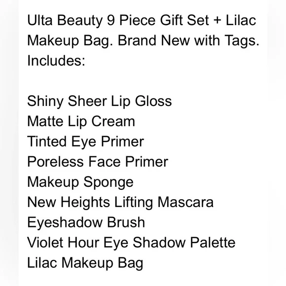 🆕🪷 ULTA LIMITED EDITION 9 PIECE BEAUTY GIFT SET WITH MAKE-UP BAG. BRAND NEW. - Picture 5 of 14